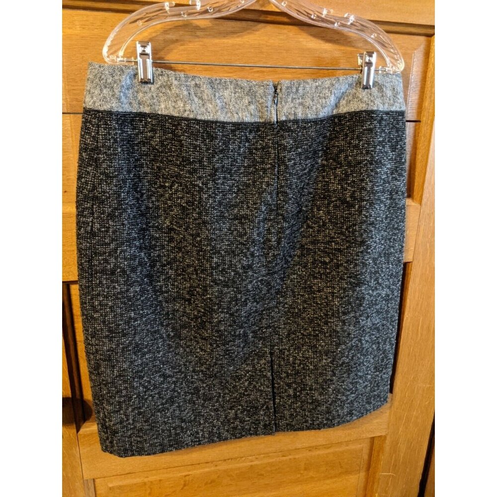Liz Claiborne Size 14 Skirt Pencil Black Gray Shimmer Bling Lined Womens - Picture 2 of 5